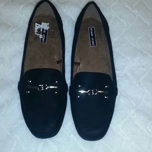 Black Rivet Loafers silver hardware